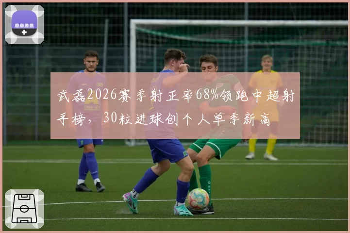 武磊2026赛季射正率68%领跑中超射手榜，30粒进球创个人单季新高